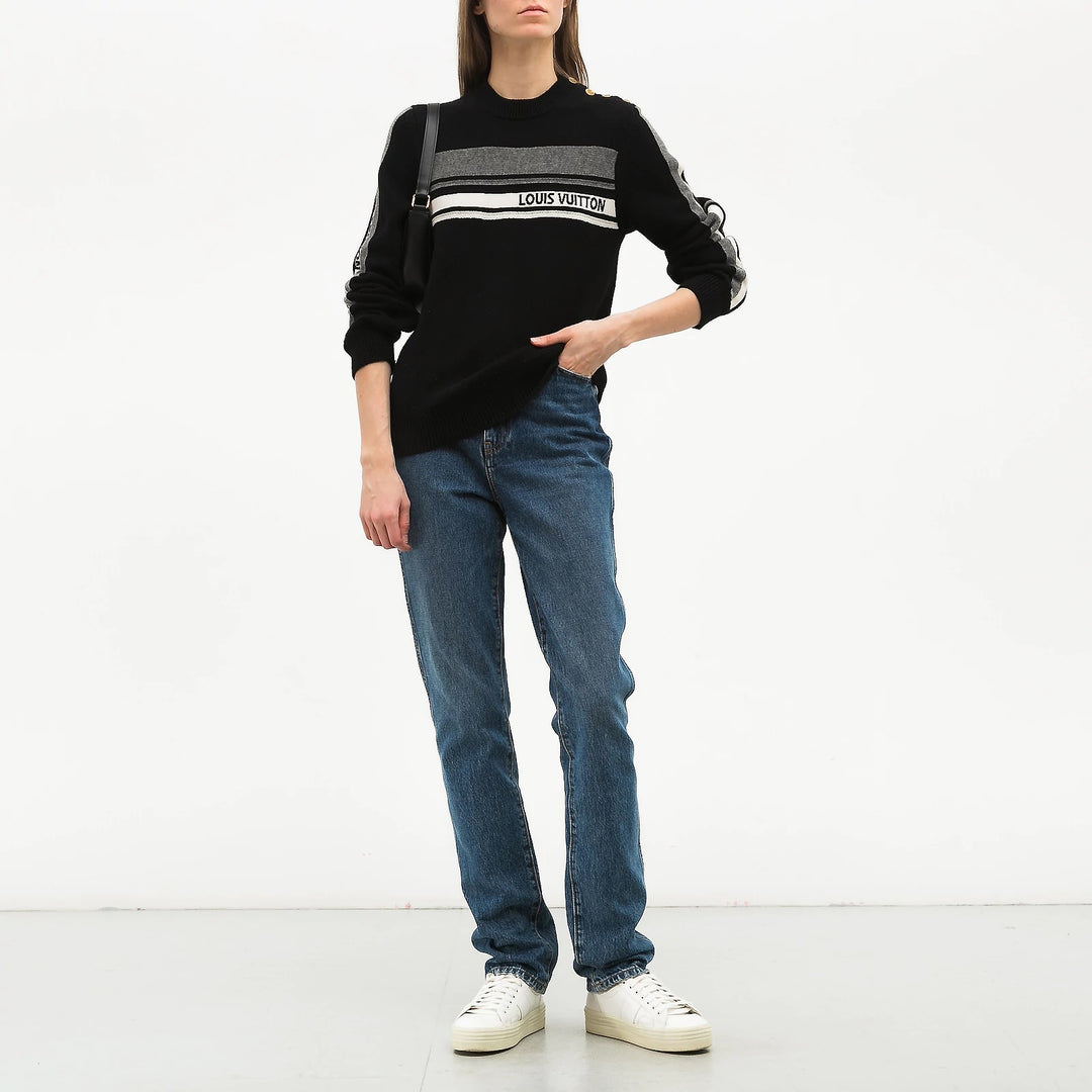 LOUIS VUITTON CASHMERE LOGO CREWNECK SWEATER