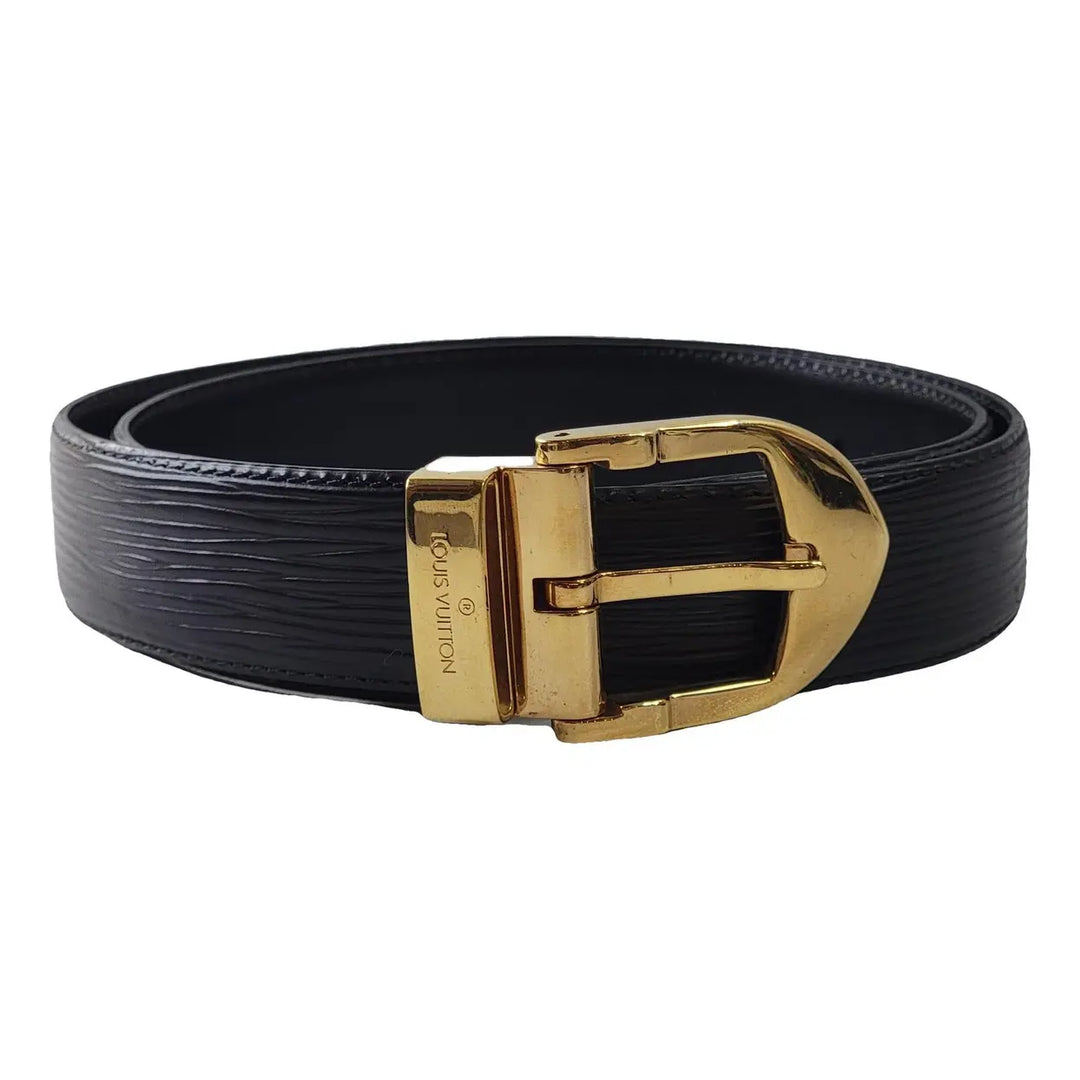 LOUIS VUITTON BLACK EPI LEATHER BELT