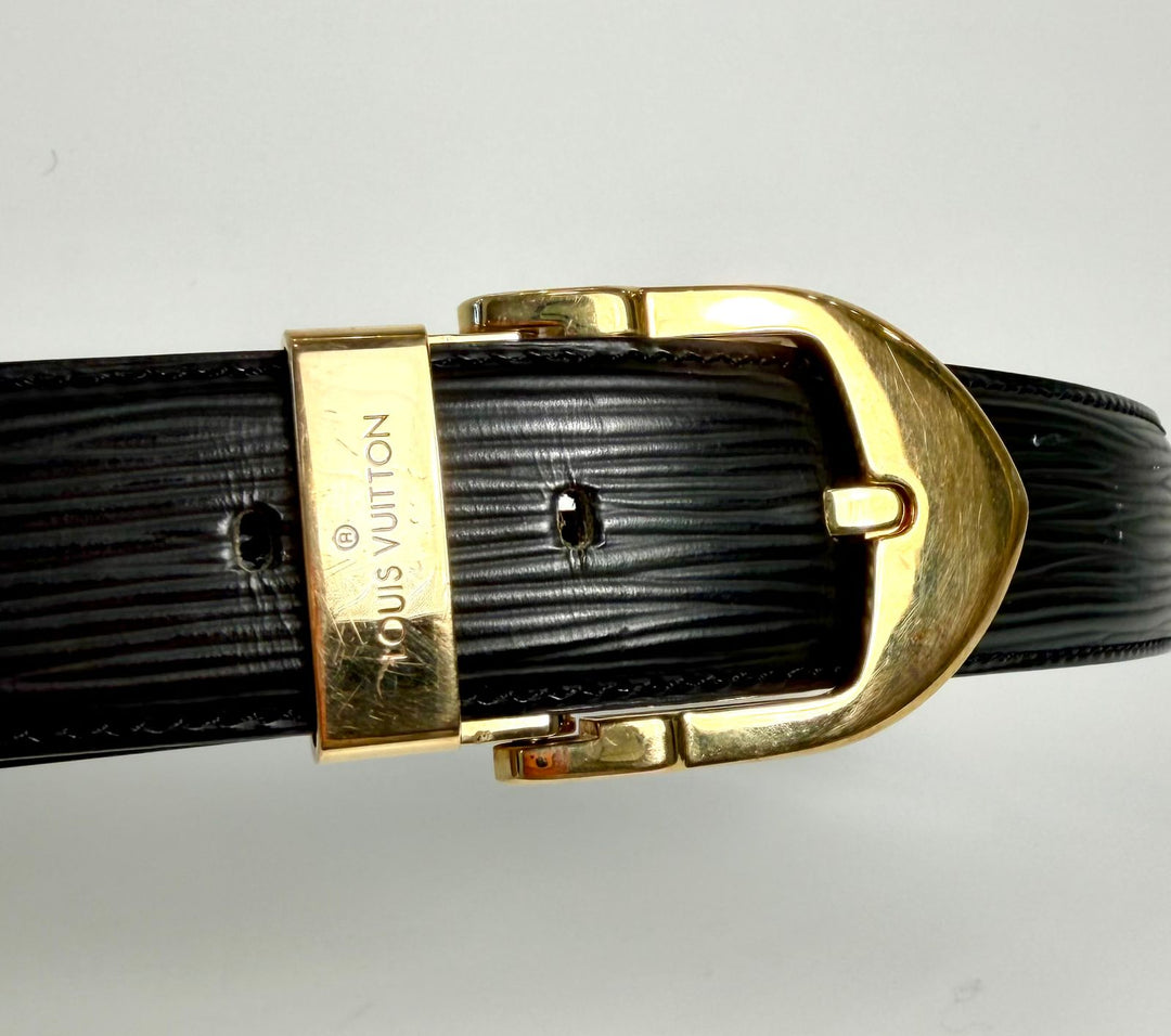 LOUIS VUITTON BLACK EPI LEATHER BELT