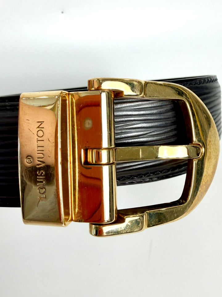 LOUIS VUITTON BLACK EPI LEATHER BELT