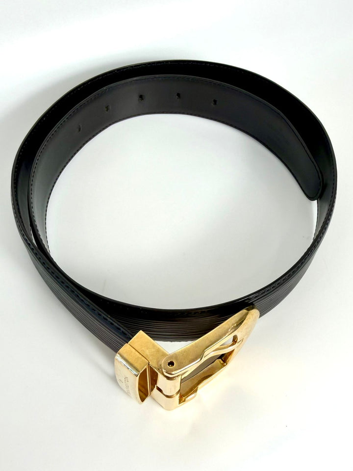 LOUIS VUITTON BLACK EPI LEATHER BELT