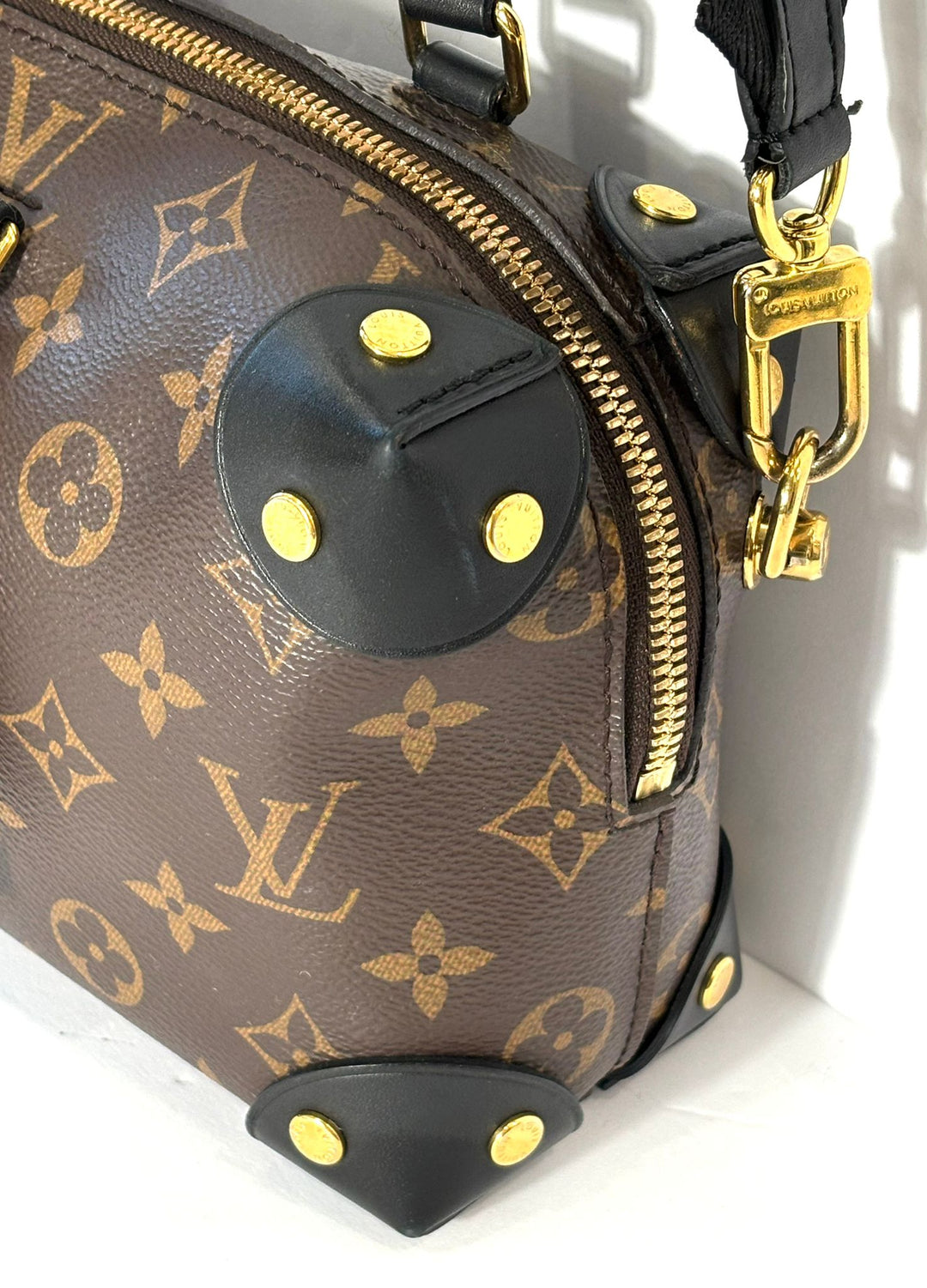 LOUIS VUITTON MONOGRAM CANVAS &amp; LEATHER PETITE MALLE SOUPLE CROSSBODY