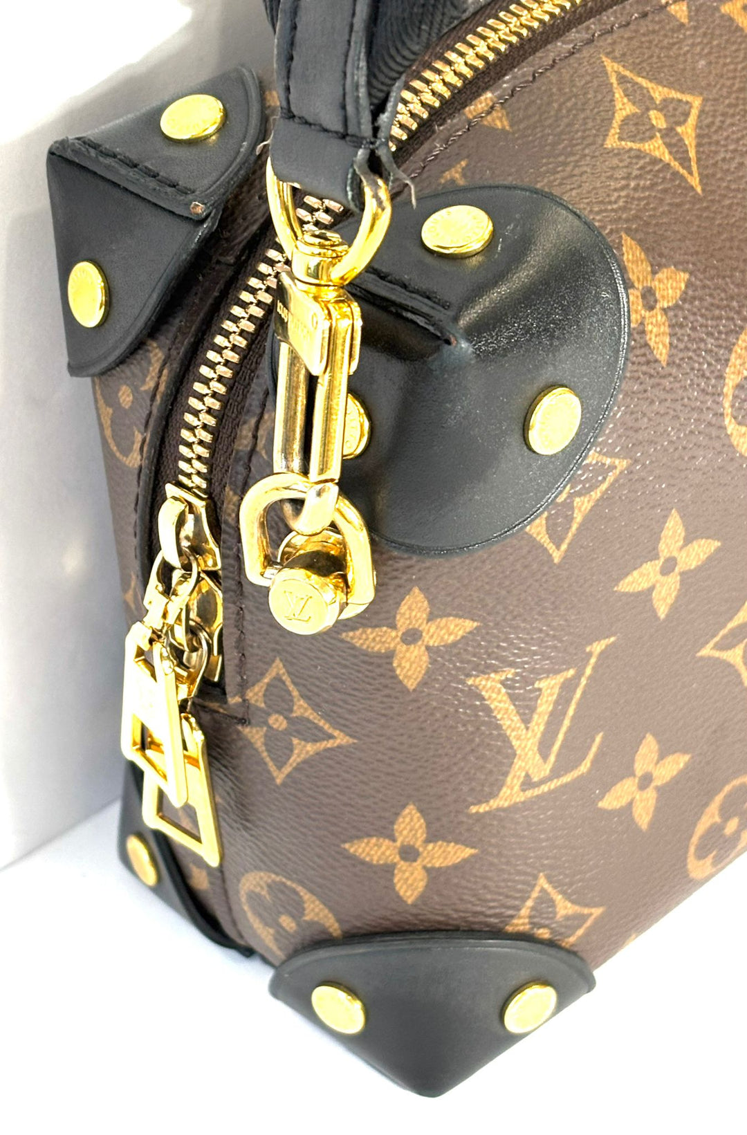 LOUIS VUITTON MONOGRAM CANVAS &amp; LEATHER PETITE MALLE SOUPLE CROSSBODY