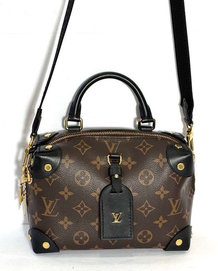 LOUIS VUITTON MONOGRAM CANVAS &amp; LEATHER PETITE MALLE SOUPLE CROSSBODY