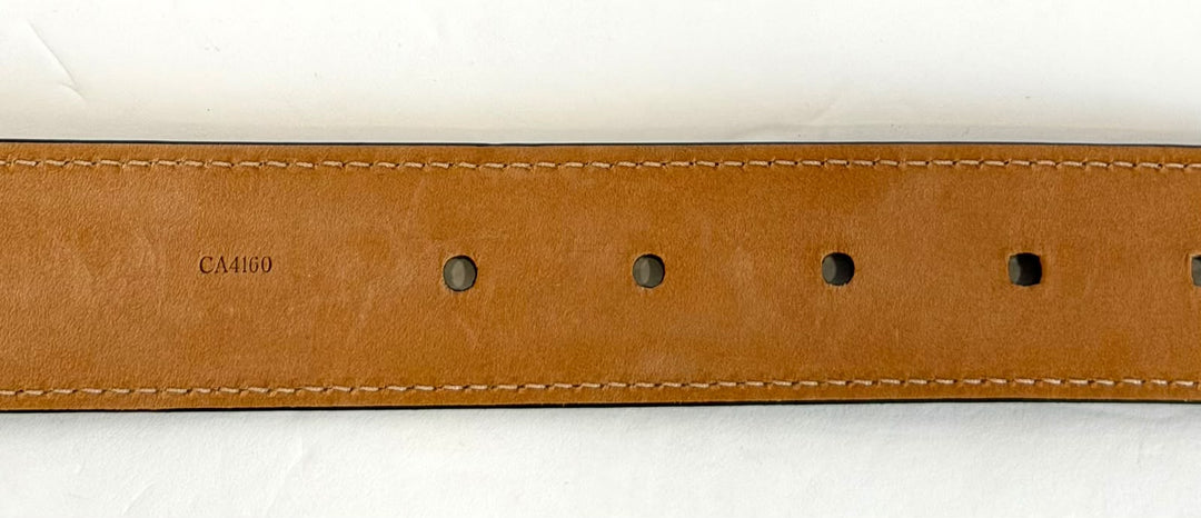 LOUIS VUITTON TEXTURED CALFSKIN EATHER GOLD HARDWARE BELT