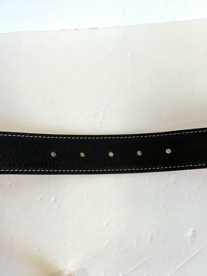 LOUIS VUITTON TEXTURED CALFSKIN EATHER GOLD HARDWARE BELT
