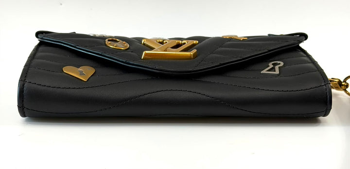LOUIS VUITTON LOVE LOCK NEW WAVE LONG CALFSKIN LEATHER WALLET WRISTLET