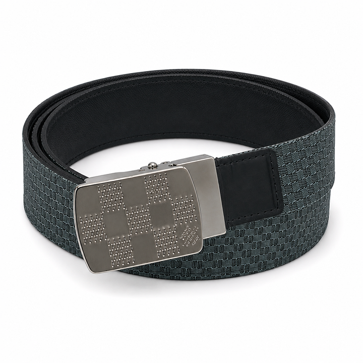 LOUIS VUITTON INVENTION DAMIER GRAPHITE CANVAS &amp; LEATHER REVERSIBLE BELT
