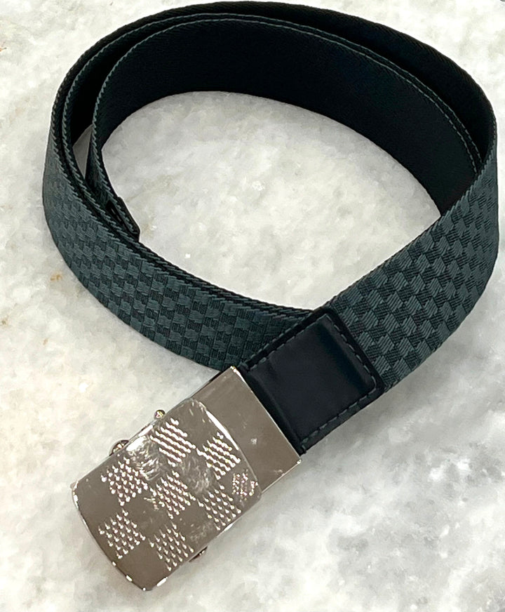 LOUIS VUITTON INVENTION DAMIER GRAPHITE CANVAS &amp; LEATHER REVERSIBLE BELT