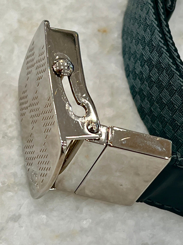 LOUIS VUITTON INVENTION DAMIER GRAPHITE CANVAS &amp; LEATHER REVERSIBLE BELT