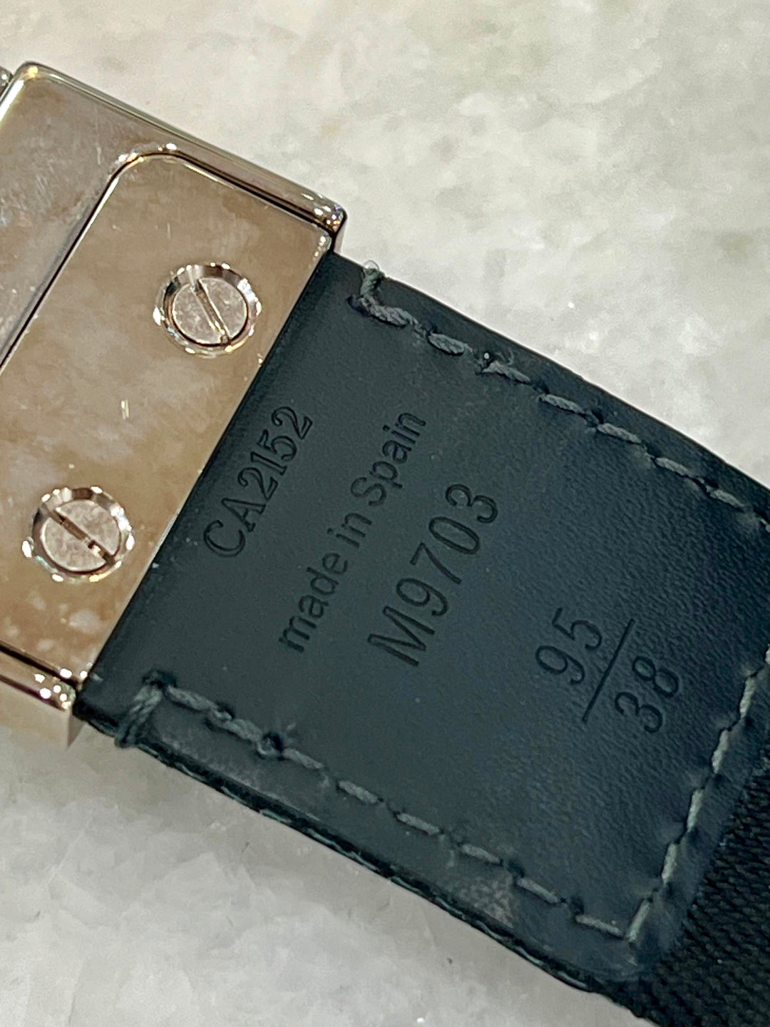 LOUIS VUITTON INVENTION DAMIER GRAPHITE CANVAS &amp; LEATHER REVERSIBLE BELT