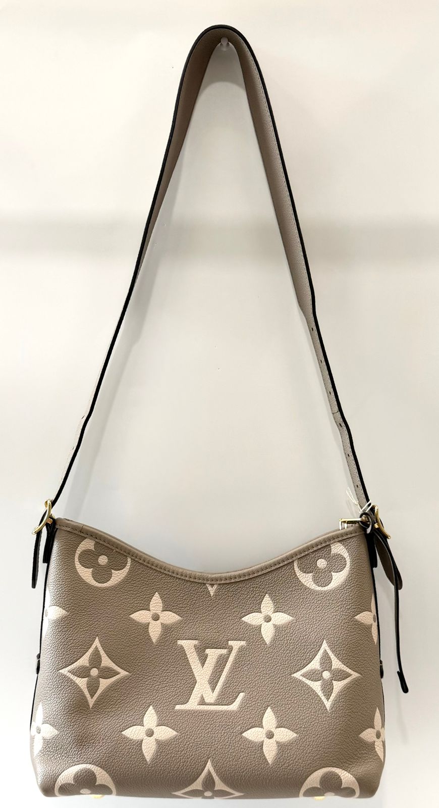 LOUIS VUITTON  MONOGRAM GIANT CARRYALL PM EMPREINTE LEATHER BAG