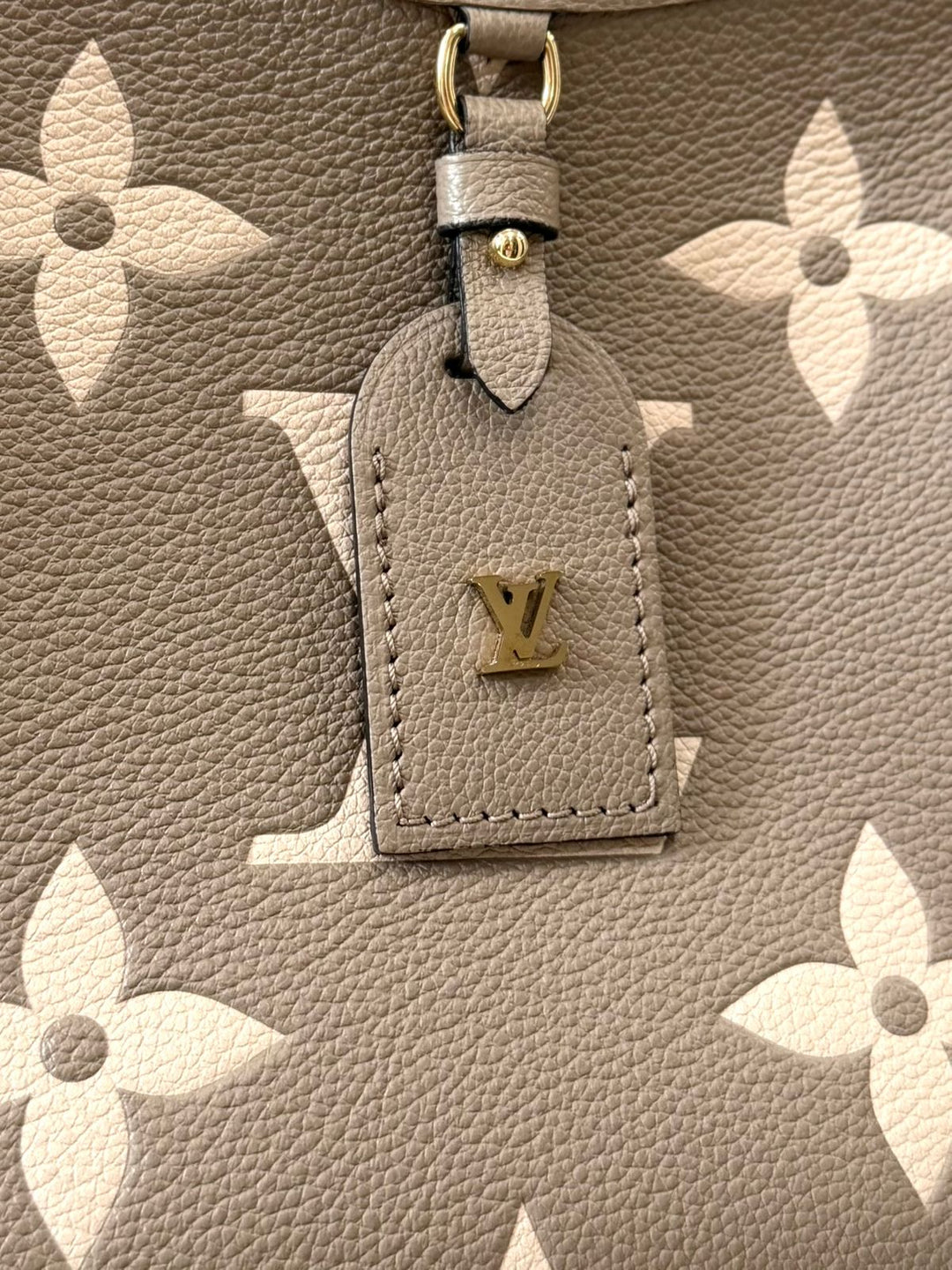 LOUIS VUITTON  MONOGRAM GIANT CARRYALL PM EMPREINTE LEATHER BAG