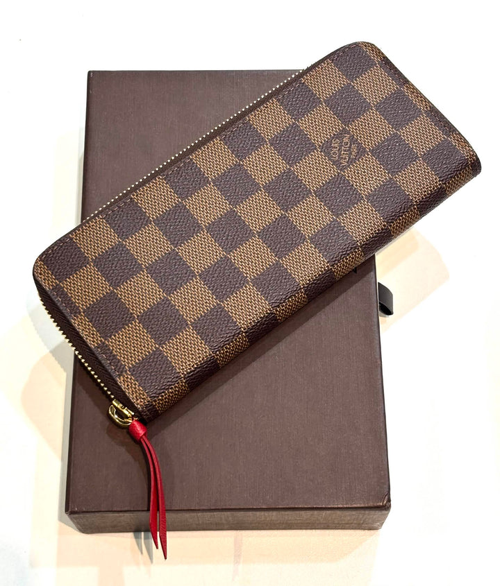 LOUIS VUITTON DAMIER EBENE CLÉMENCE WALLET CHERRY