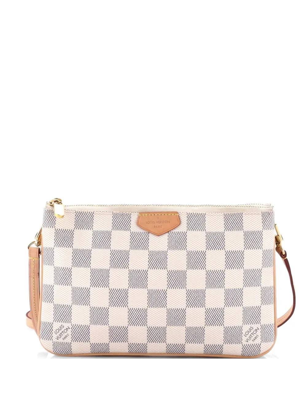 LOUIS VUITTON DAMIER AZUR DOUBLE ZIP POCHETTE- ROSE BALLERINE