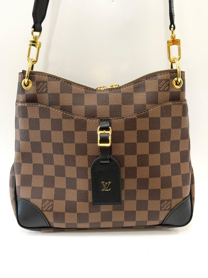 LOUIS VUITTON DAMIER EBENE ODÉON PM CROSSBODY BAG BLACK