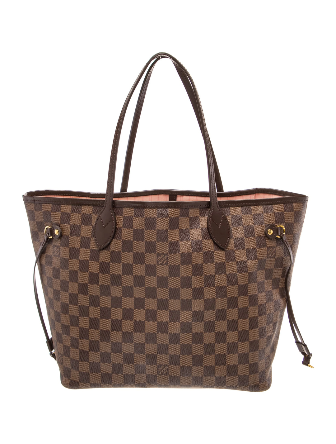 LOUIS VUITTON DAMIER EBENE NEVERFULL MM TOTE BAG-ROSE BALLERINE