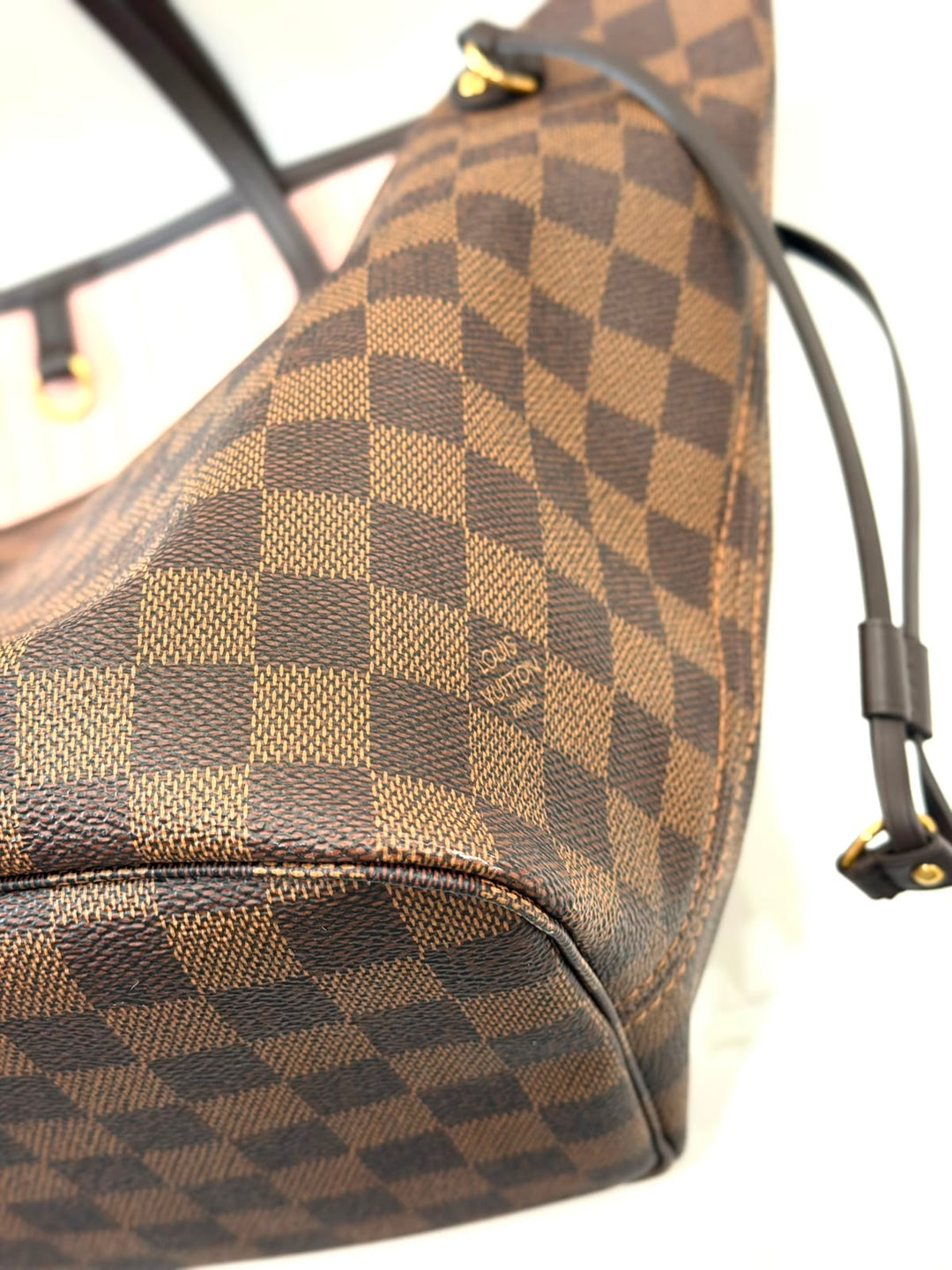 LOUIS VUITTON DAMIER EBENE NEVERFULL MM TOTE BAG-ROSE BALLERINE