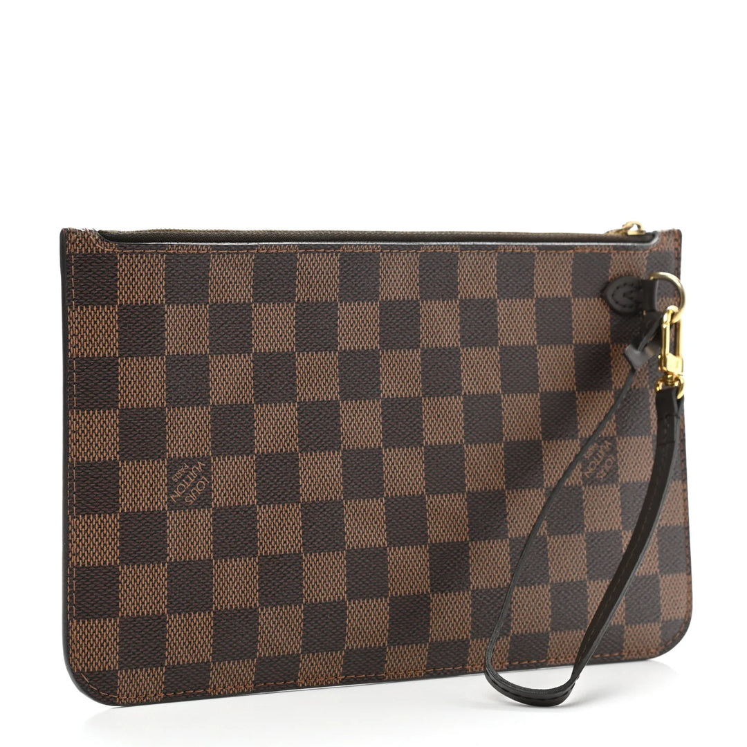 LOUIS VUITTON DAMIER EBENE NEVERFULL POCHETTE WRISTLET