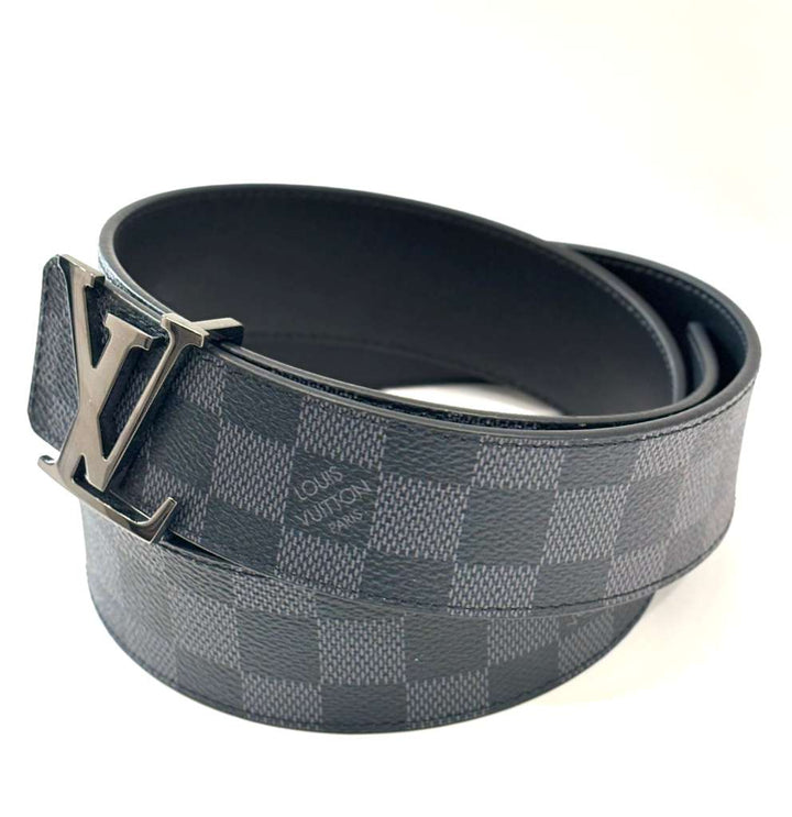 LOUIS VUITTON DAMIER GRAPHITE LV INITIALS BELT