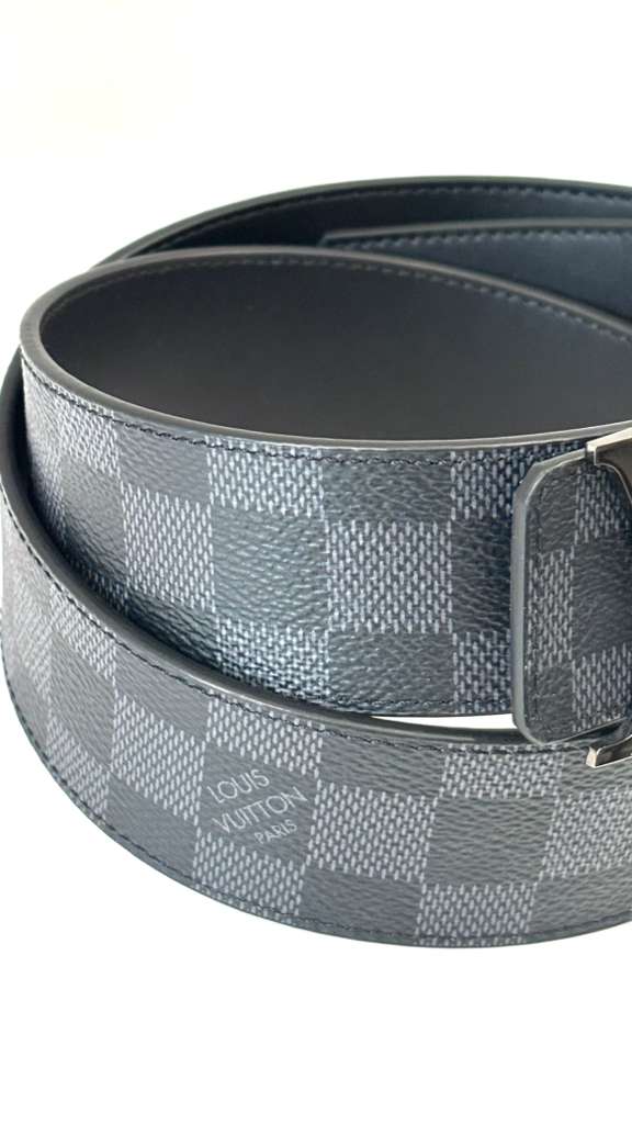 LOUIS VUITTON DAMIER GRAPHITE LV INITIALS BELT