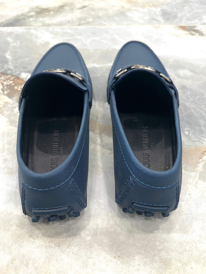LOUIS VUITTON LV INITIALS SILVERSTONE MOCCASINS