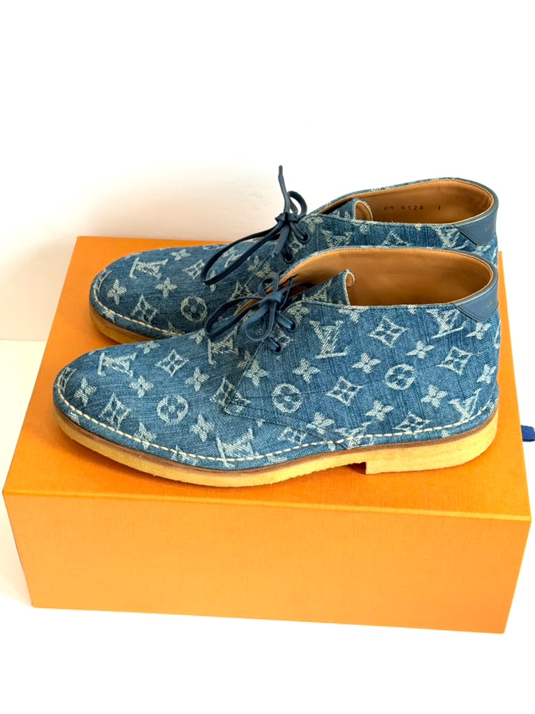 LOUIS VUITTON MONOGRAM DENIM CHUKKA BOOTS