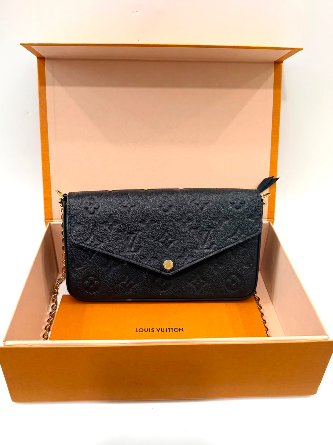 LOUIS VUITTON MONOGRAM POCHETTE FÉLICIE EMPREINTE LEATHER CROSSBODY