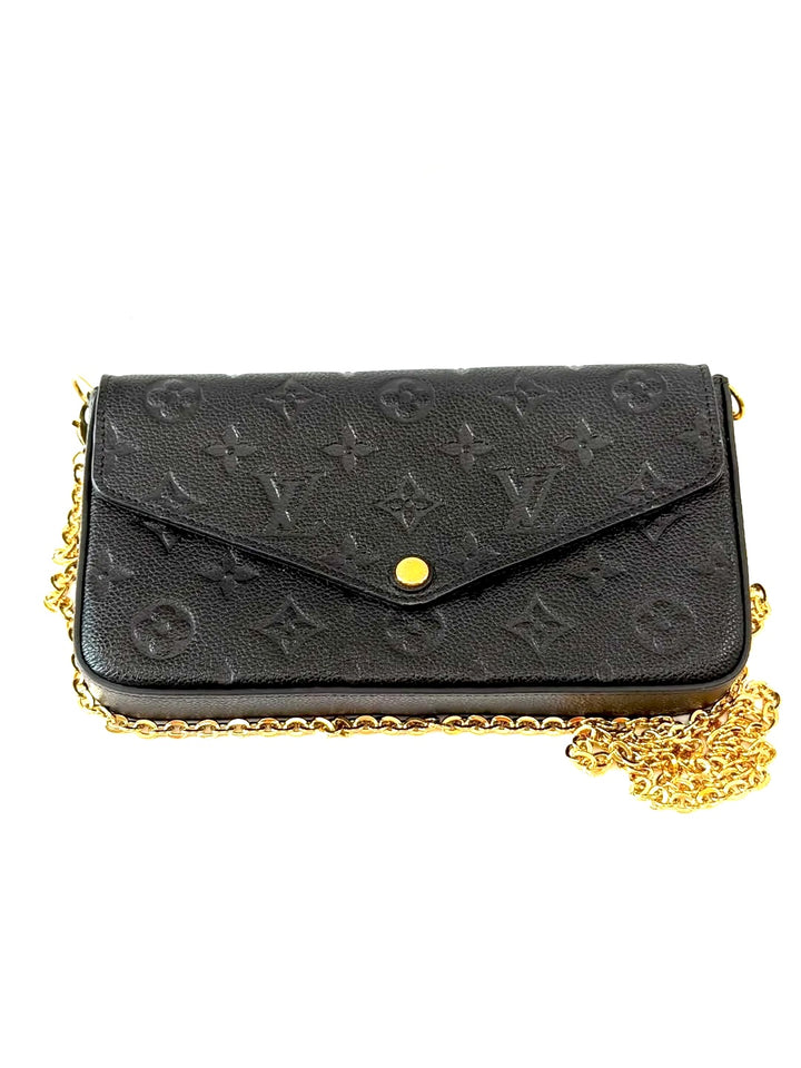 LOUIS VUITTON MONOGRAM POCHETTE FÉLICIE EMPREINTE LEATHER CROSSBODY