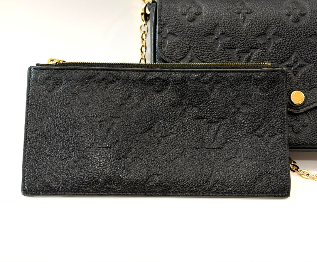 LOUIS VUITTON MONOGRAM POCHETTE FÉLICIE EMPREINTE LEATHER CROSSBODY