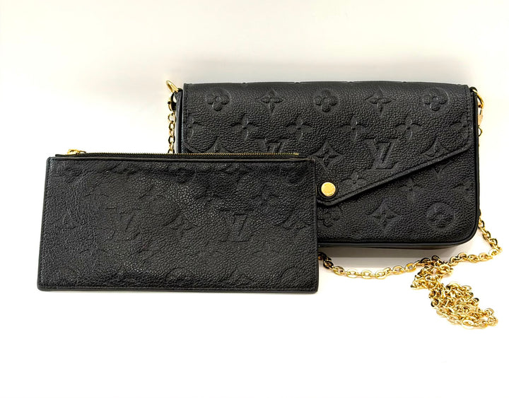 LOUIS VUITTON MONOGRAM POCHETTE FÉLICIE EMPREINTE LEATHER CROSSBODY