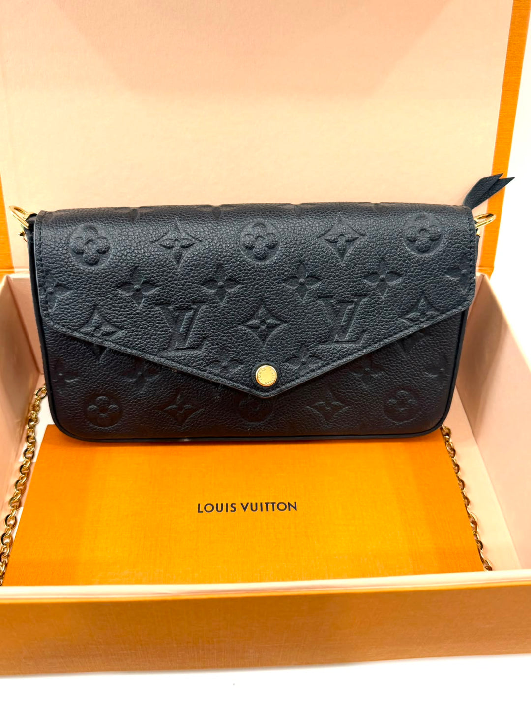 LOUIS VUITTON MONOGRAM POCHETTE FÉLICIE EMPREINTE LEATHER CROSSBODY