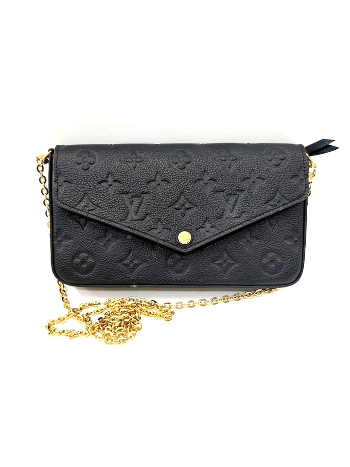LOUIS VUITTON MONOGRAM POCHETTE FÉLICIE EMPREINTE LEATHER CROSSBODY