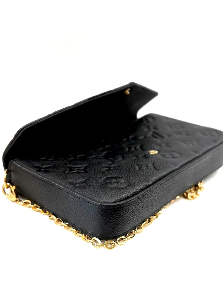LOUIS VUITTON MONOGRAM POCHETTE FÉLICIE EMPREINTE LEATHER CROSSBODY