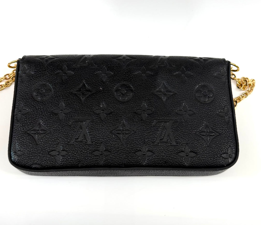 LOUIS VUITTON MONOGRAM POCHETTE FÉLICIE EMPREINTE LEATHER CROSSBODY