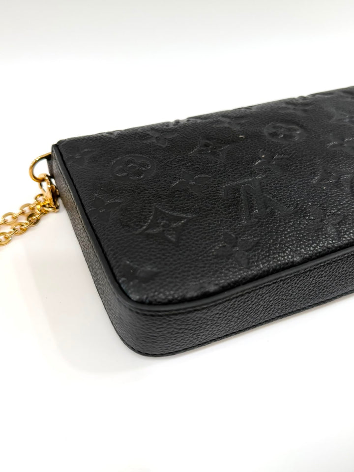 LOUIS VUITTON MONOGRAM POCHETTE FÉLICIE EMPREINTE LEATHER CROSSBODY