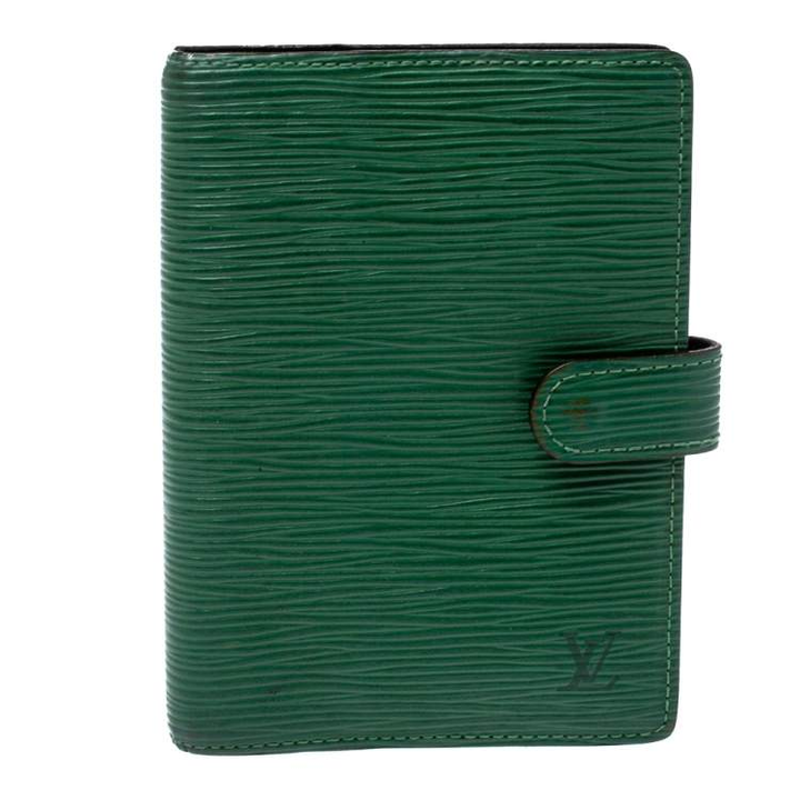 LOUIS VUITTON GREEN EPI LEATHER SMALL AGENDA COVER