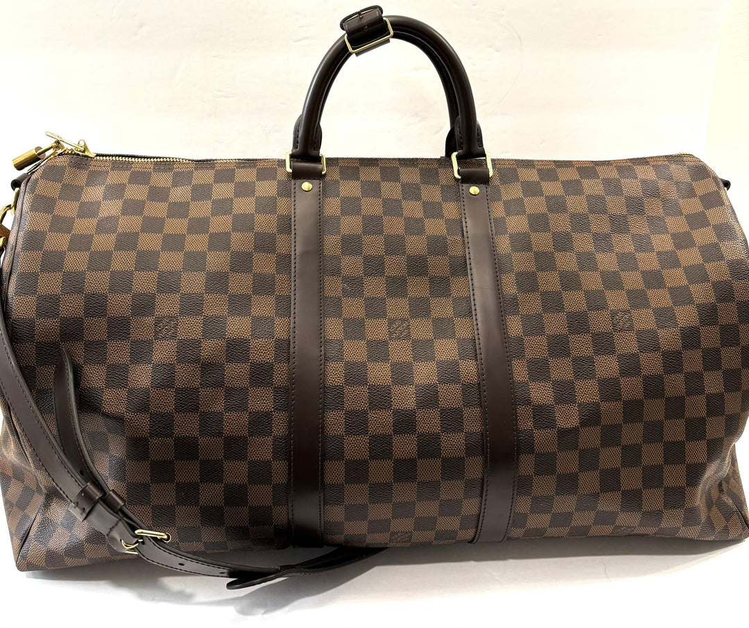 LOUIS VUITTON  DAMIER EBENE KEEPALL BANDOULIERE 55 BAG