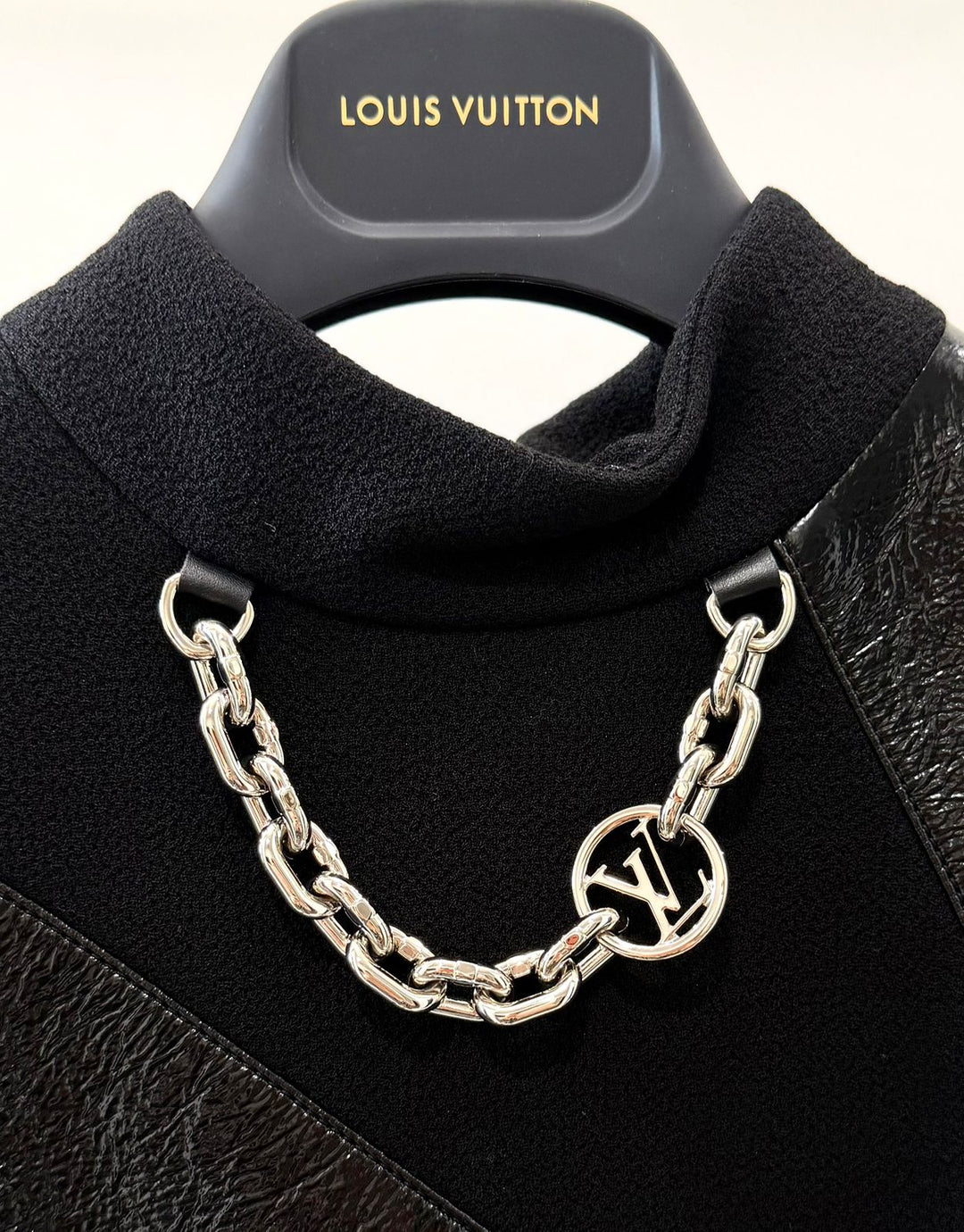 LOUIS VUITTON LONG-SLEEVED VINYL INSERT MINI DRESS