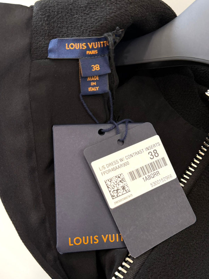 LOUIS VUITTON LONG-SLEEVED VINYL INSERT MINI DRESS