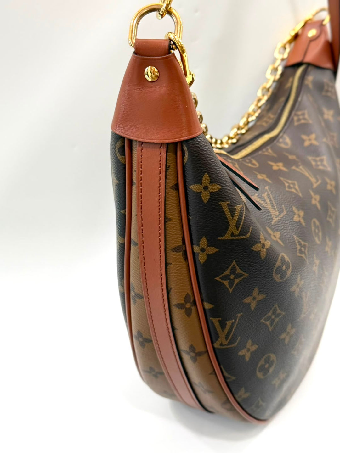 LOUIS VUITTON LOOP HOBO REVERSE MONOGRAM CANVAS BAG