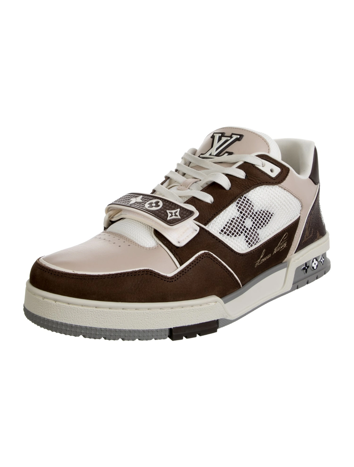 LOUIS VUITTON LV TRAINER MONOGRAM CALFSKIN LEATHER SNEAKERS