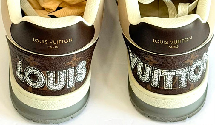 LOUIS VUITTON LV TRAINER MONOGRAM CALFSKIN LEATHER SNEAKERS