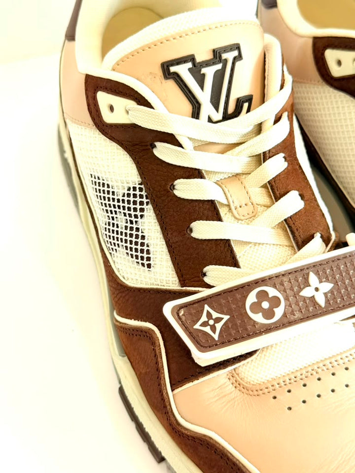 LOUIS VUITTON LV TRAINER MONOGRAM CALFSKIN LEATHER SNEAKERS