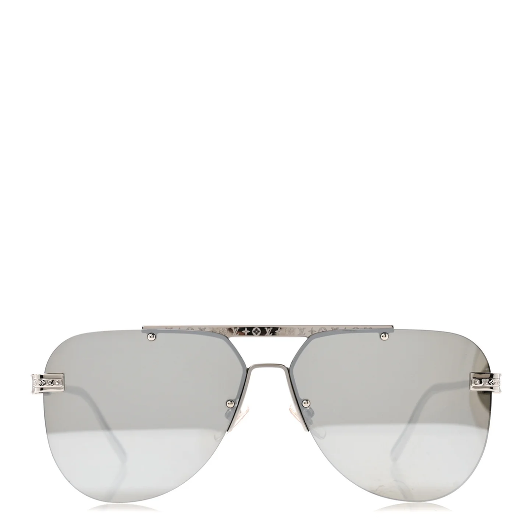 LOUIS VUITTON Z1262W METAL LV ASH AVIATOR SUNGLASSES