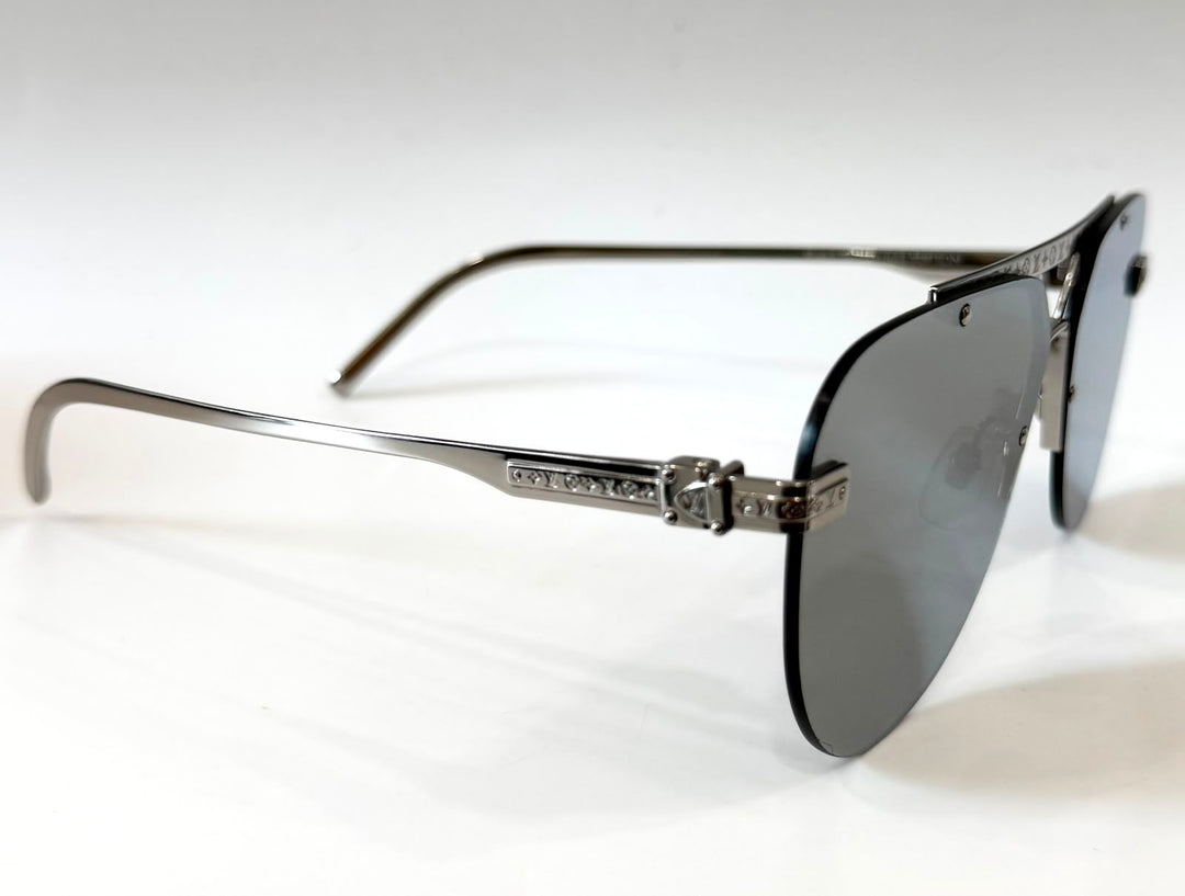 LOUIS VUITTON Z1262W METAL LV ASH AVIATOR SUNGLASSES