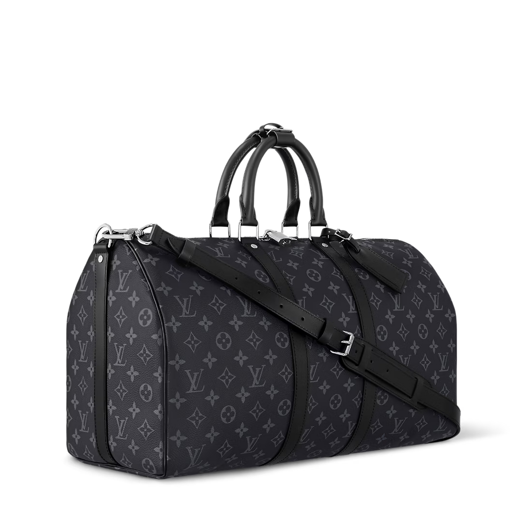 LOUIS VUITTON MONOGRAM ECLIPSE KEEPALL BANDOULIÈRE 55 DUFFLE BAG
