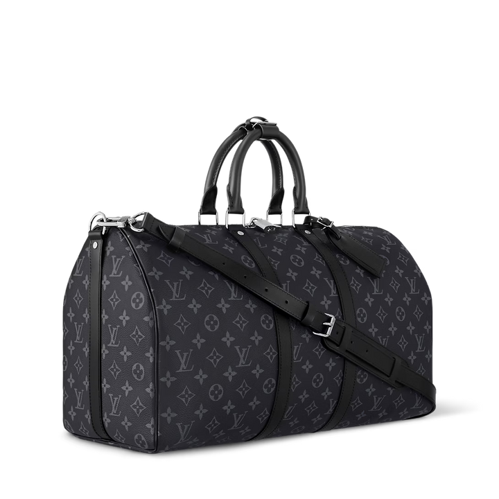 LOUIS VUITTON MONOGRAM ECLIPSE KEEPALL BANDOULIÈRE 55 DUFFLE BAG