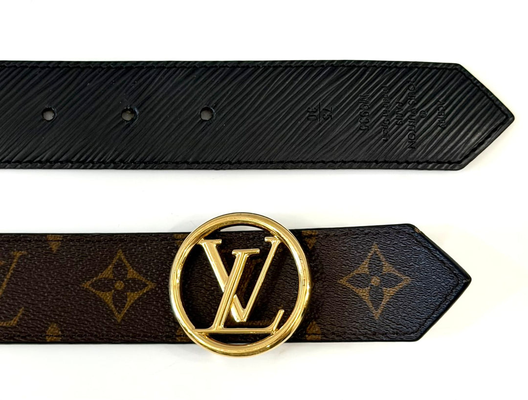 LOUIS VUITTON MONOGRAM EPI LEATHER  LV CIRCLE REVERSIBLE BELT