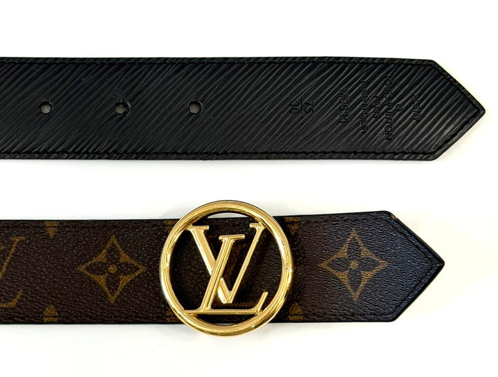 LOUIS VUITTON MONOGRAM EPI LEATHER  LV CIRCLE REVERSIBLE BELT